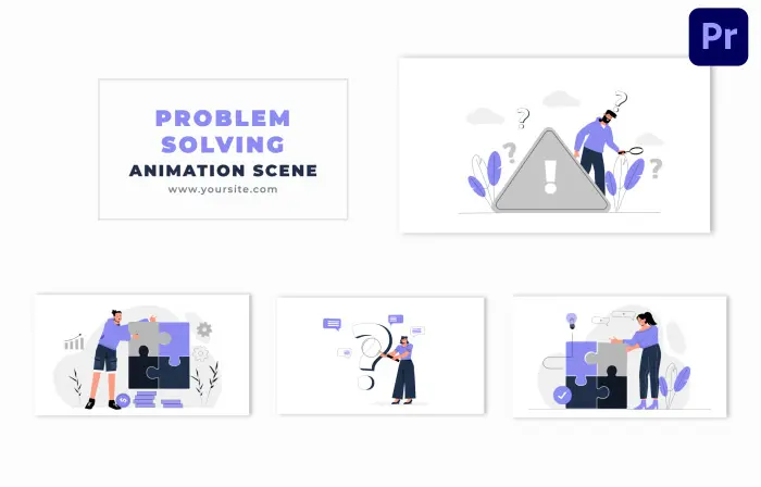 Problem Solving Employee Vector Design Animation Scene